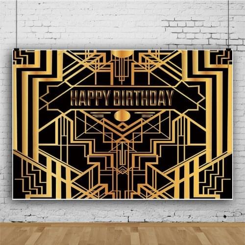 The Great Gatsby Photography Backdrops Gatsby Happy Birthday Party Banner Decoration photo background Studio Shoots