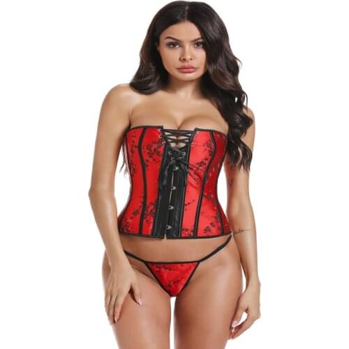 Fiber Win Red Sexy Corset Lingerie And Bustiers Lace Up Corset Top For Wedding Dress Plus Size Embroider Overbust Burlesque 6XL