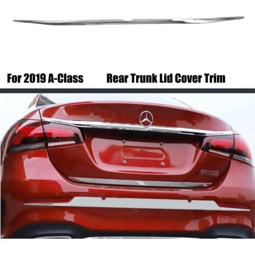For Mercedes-Benz A-Class 2019 High-quality ABS Chrome Plated Rear Trunk Lid Cover Trim Car-styling Car Accessories