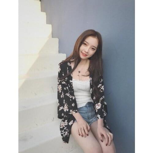 Japanese Summer Kimono Coat Cardigan Kimono Woman Loose Beach Outer Garment