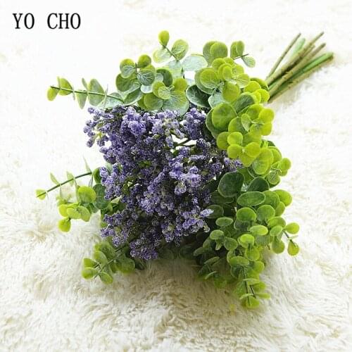 YO CHO Wedding Bouquet Bridesmaid Babysbreath Bouquets Artificial White Bunch of Flowers DIY Wedding Home Party Office Decor
