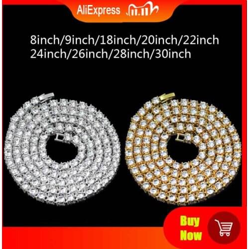 Iced Tennis Chain Men Chunky Necklace Cubic Zircon Miami Cuban Link ChainJewelry