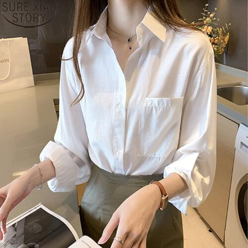 Full Sleeve Blue Blouse Office Lady Fall 2021 Hong Kong Style Vintage Long Shirt Women Plus Size Loose 4XL Tops Blusas 12357