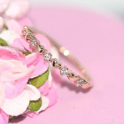 ZHOUYANG Ring For Women Delicate Thin Love Cute Light Yellow Gold Color CZ Midi Ring Fashion Jewelry Gift For Girls R901