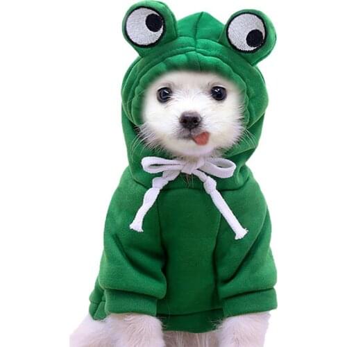 1 Pcs Dog Winter Warm Clothes Cute Plush Coat Hoodies For Bulldog Teddy Chihuahua Fashion Cotton Small Dog Costume Jacket