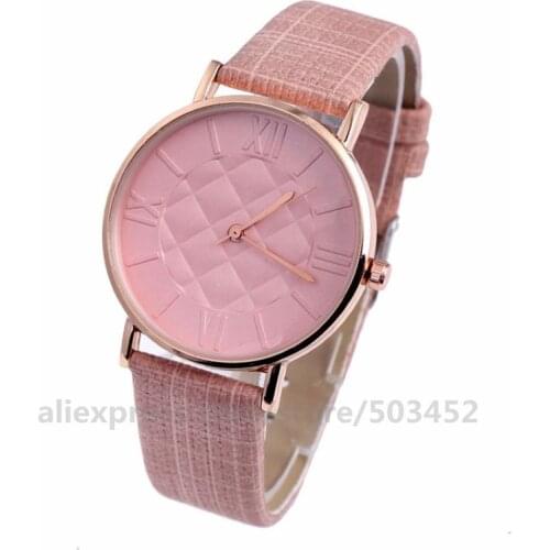 100pcs/lot no logo roman dial couple watch canvas strap lady watch rose gold classic fashion wrist watch