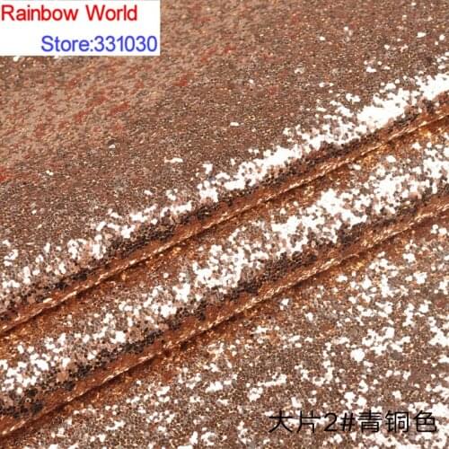 2# bronze Thick Shiny Vinilic Sequin PU Leather fabric with paillette for DIY wedding decotate KTV hotel Garment(100*138cm)