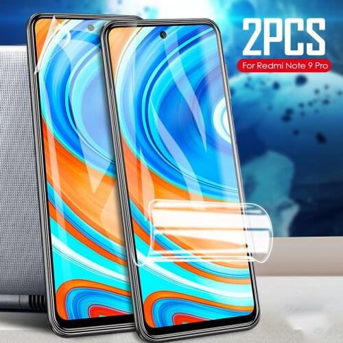 2PCS screen protector film for xiaomi redmi Note 9 pro hydrogel protective film redmi Note 9pro redme Not 9 pro protect glass