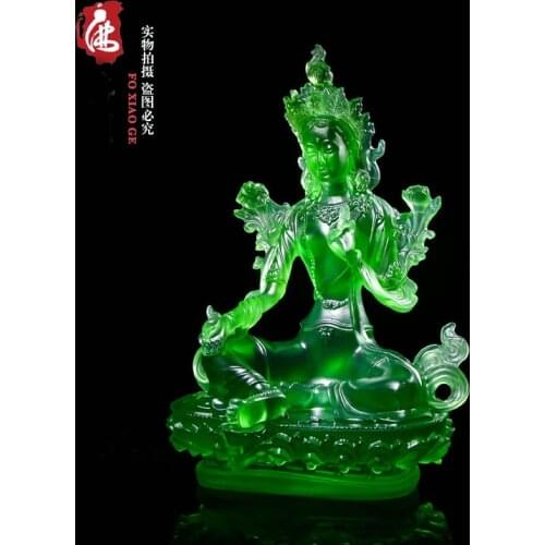 21CM large Greco-Buddhist HOME Talisman efficacious family Protection # Nepal, Tibet, Bodhisattva Tara(Green) Buddha statue