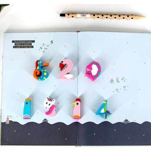 5pcs cute erasers for kid Cartoon Animal Digital Pencil Eraser lot rubber Children learning stationery for girl gift