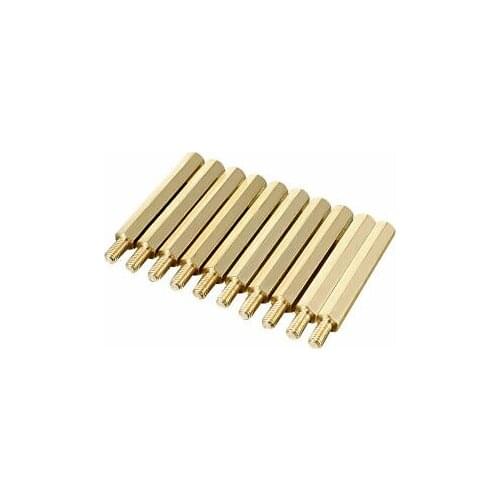 50pcs M3 30+6mm Female Male Thread Brass Hex Standoff Spacer Screws PCB Pillar