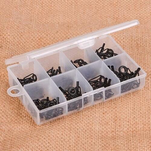 80 Pcs/Set Sea Fishing Rod Guide Rings Mixed Size Stainless Steel Ceramic Fish Pole Repair Tips Tool WHShopping