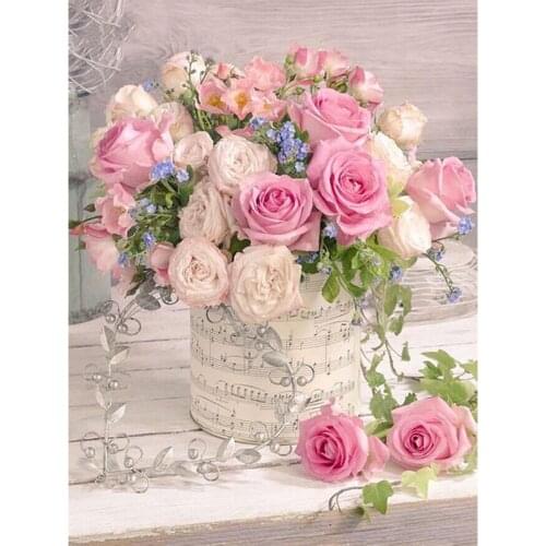 Diamond Painting Flower Cross Stitch Kit Diamond Mosaic Full Square Drill Diamond Embroidery Flower Wedding Decoration