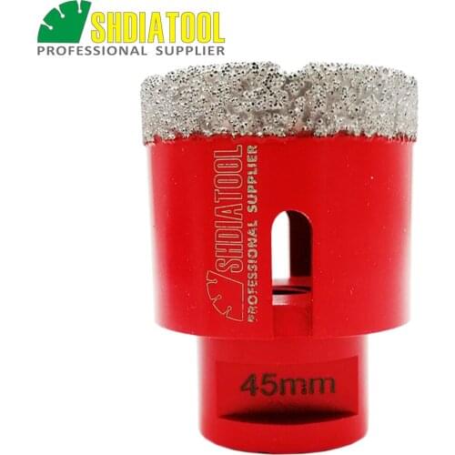 SHDIATOOL 1pc 45mmX10mm Vacuum Brazed diamond drilling bits M14 Thread drill bits granite, marble tile Hole saw
