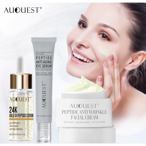 AUQUEST nti-wrinkle Peptide Skin Care Set Anti-wrinkle Anti-aging Remove Dark Circles Eye Bag Firming Whitening Eye Face Care