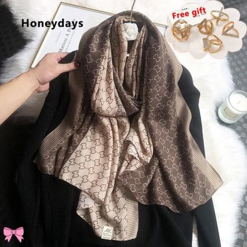 Send Free Scarf Buckle Classic Letter Printing Color Matching Design Cotton Scarf Travel Warm Shawl Soft Headscarf Linen Scarfs