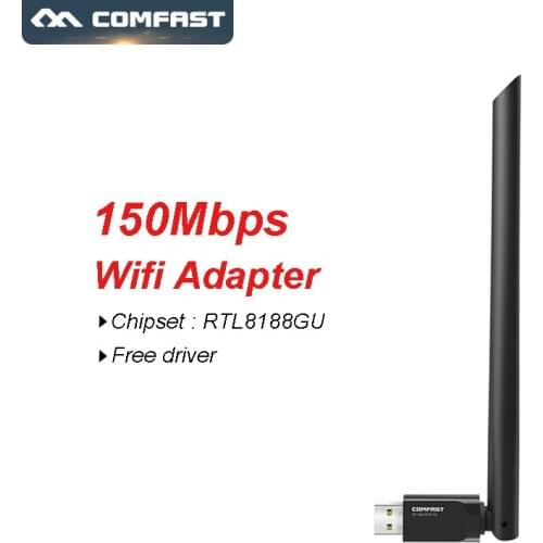 COMFAST Free driver 150Mbps Mini usb wifi adapter wireless network card with antenna/WPS plug&play wifi receiving for pc/desktop