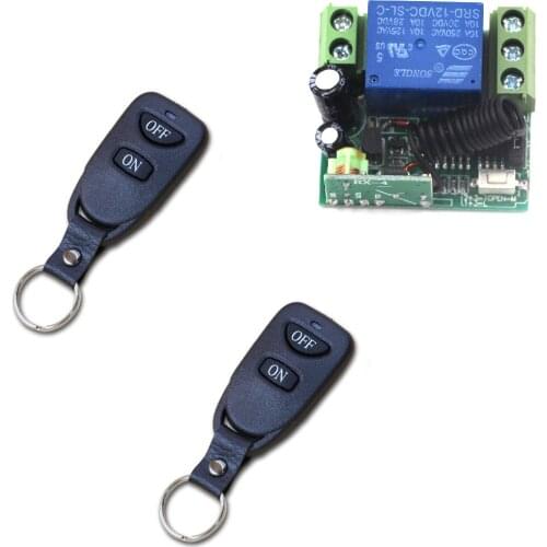 DC 12V Wireless Remote Control Light Switch 10A Relay Output Mini 1 Channel Receiver + 50-500M Transmitter Fixed Code