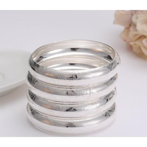 Bangrui Fashion Dubai Bangle Jewelry Siver Color Dubai Bracelet for Men/Women Africa Arab Items