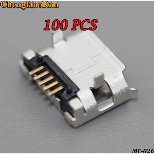 ChengHaoRan 100pcs micro USB mini connector 5pin Long needle 5P Data port Charging port mini usb connector for Mobile end plug