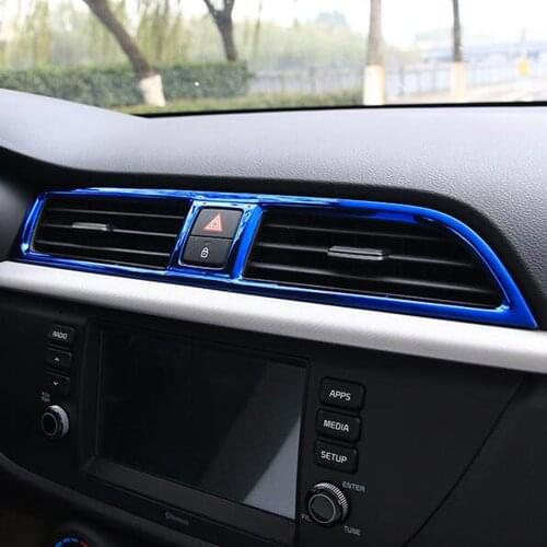 For For Kia K2 Rio 4 X-line 2017 2018 2019 Steel Air Conditonnal Vent Cover Trim AC Outlet Panel Frame Interior Accessories