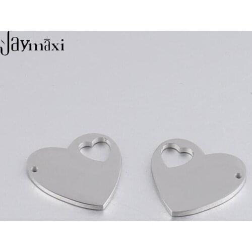 Jaymaxi Stainless Steel Charm Heart 20Pieces/lot 17X17mm DIY Jewelry Findings Pendant for Love Accessories New Arrival