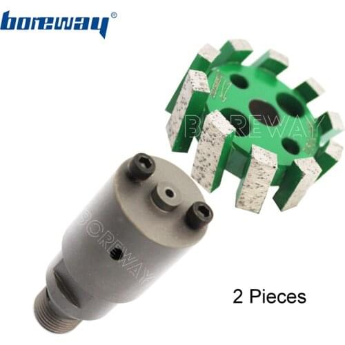 Boreway Supply A Lot (2 Pieces) of D50x20Tx10H Diamond Stubbing Wheel with Dia.37 Connector For Processing Basin