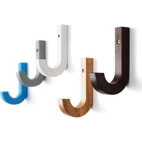 Solid Wood Hooks for Hanging Clothes Bags Keys Coat Hook Creative Wall Hangers Hooks for Kitchen Wall Hang Mounted Hanger