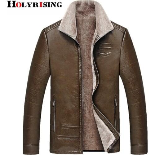 Jaqueta de couro masculino fur coat men leather PU jacket coat stand collar winter Thick coat 3 color