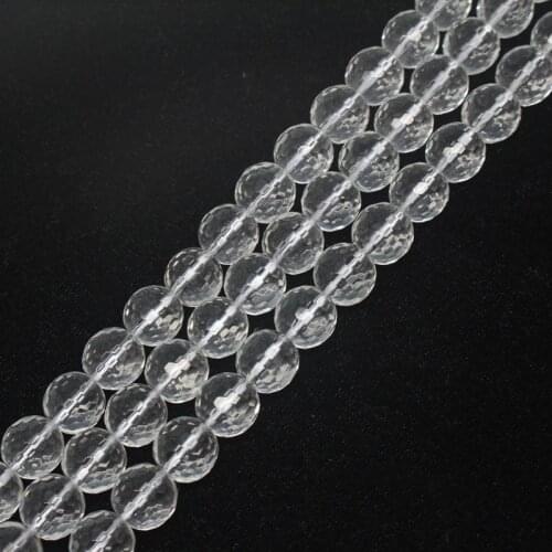 Wholesale Facet Genuine Clear Quartz Crystal beads,4mm 6mm 8mm 10mm 12mm Gem Stone Loose Beads For Jewelry Making,1of 15" strand