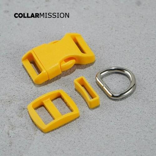 Plastic buckle+Tri-Glid+square keeper+D ring) DIY dog collar aurantia 20mm webbing sewing lovely high quality accessory premium