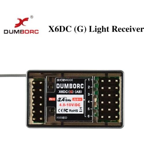 DUMBORC X6DCG 2.4G 6CH Light Servo and Motor Control Receiver with Gyro for X6 Transmitter RC Car Boat Transmitter Accessories