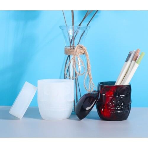 DIY Crystal Epoxy Silicone Storage Box Mold Skull Storage Box Dark Mirror