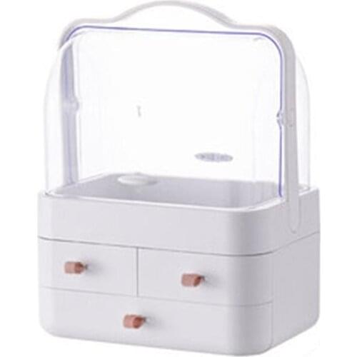 Dust-proof Cosmetic Box Large Capacity Home Desktop Organizer Dressing Table Lipstick Skin Care Product Shelf