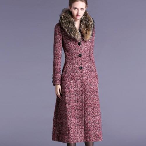 Plus size 3XL! Women Wool Blends Coat Winter Autumn 2020 Fashion Fur Collar Thicken Woolen Long coat