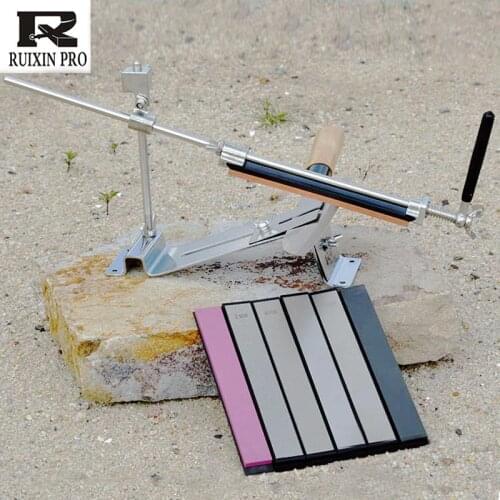 Ruixin stainless steel kitchen sharpener professional sharpening tool fixed angle and sharpening stone kitchen knife sharpener