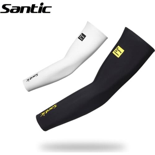 Santic 1 Pairs Arm Sleeve Summer Anti-UV Breathable Cool Bike Cycling Arm Warmers Sport Running Basketball Baseball Arm Sleeves