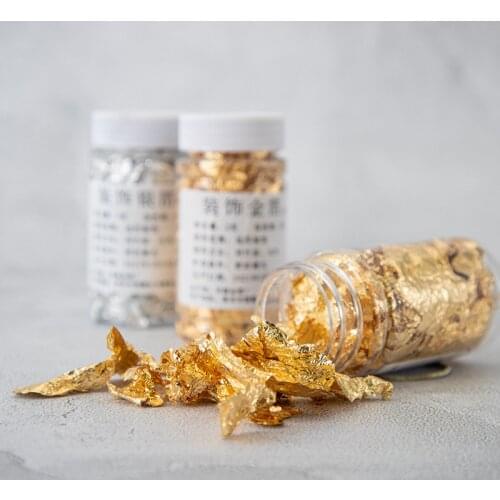 1PC Edible Grade Gold Leaf Schabin Flakes 24K Gold Dishes Dessert Cake Decorative Tool Birthday Party Wedding Cake Decoration