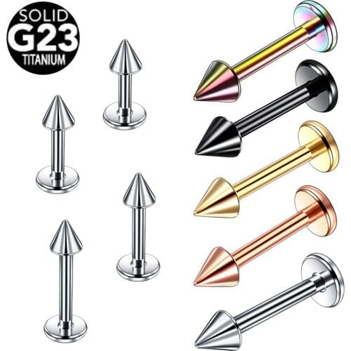 1PC Titanium Lip Piercings Lip Morne Ear Tragus Cartilage Lobe Helix Piercings Labret Ring Ear Stud Bars Body Piercing Jewelry