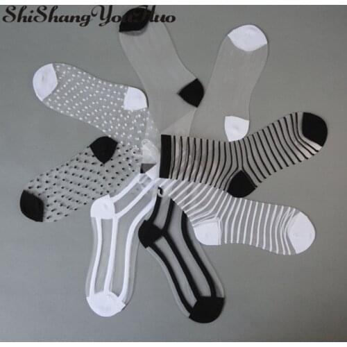 Shishangyouhuo 4pcs=2pair/lot Comfy Sheer Silk Summer Ankle Transparent Crystal Lace Women Calcetines Socks Hot Girl Meias CW04