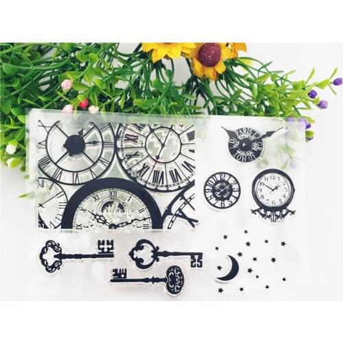Hot sale Clock key Transparent Clear Stamps / Silicone Seals Roller Stamp for DIY scrapbooking photo album/Card Making