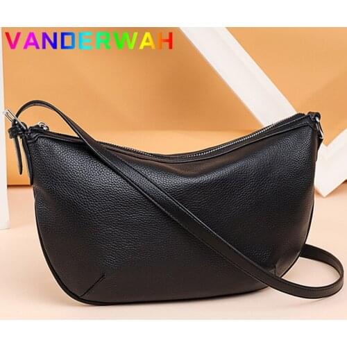 Cowhide Shoulder Bags 100% Genuine Leather Women Crossbody Bags Luxury Designer Female Handbags Vintage Ladies Messenger Bag Sac