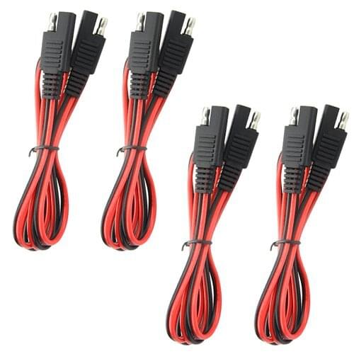 4 PCS 100cm DIY 18AWG SAE to SAE Extension Cable Quick Disconnect Wire Harness SAE Connector