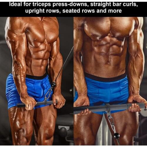 Revolving Straight Bar LAT High Pull Down Bar Cable Non-slip Attachment Strength Training Equipment For Gym Rowing Rod