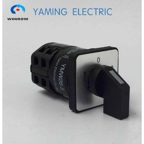 YMW26-5/2 Rotary switch 3 postion 5A 2 poles 8 terminals universal changeover cam switch silver contact LW26 series