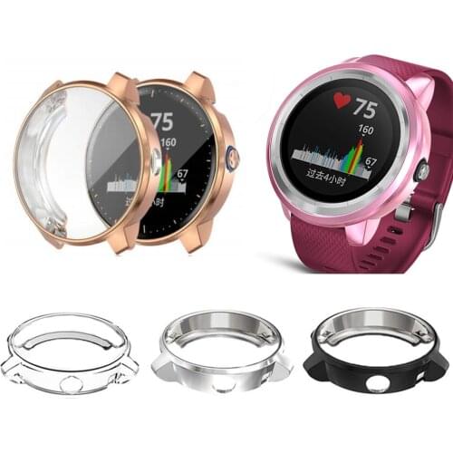 TPU Soft Edge Glass Screen Protector Case Shell Frame For Garmin Vivoactive 3 Music Vivoactive3 Element/Trainer Protective Cover