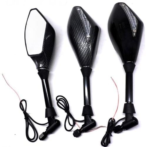 For Motorcycle Refit Light Included Rearview Mirror LED Turn Signal Universal Reversing Rearview Mirror Retroreflector 10MM