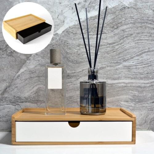1pcs Bathroom Bamboo Storage Box Home Hotel Toilet Desktop Sundries Organizer Tissue Toothbrush Container