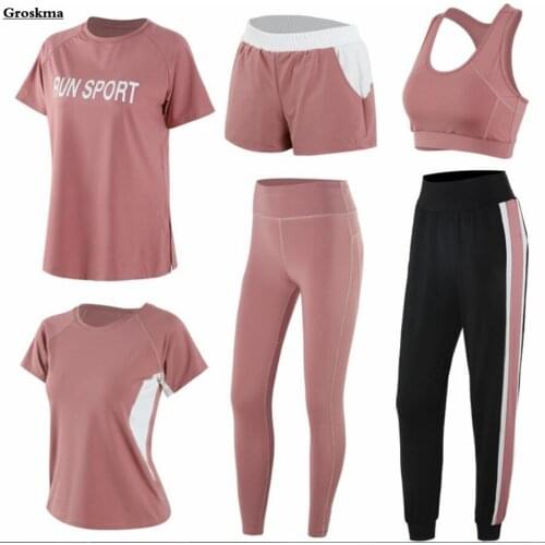 2/3/4 Piece Set Women Yoga T Shirt+Bra+Shorts+Pants Fitness Gym Suits Outdoor Running Sportswear Clothing Plus Size 3XL