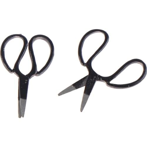 2Pcs 1:12 Scale Dollhouse Miniature Scenes Hair Cutting Scissors Model Furniture Toys